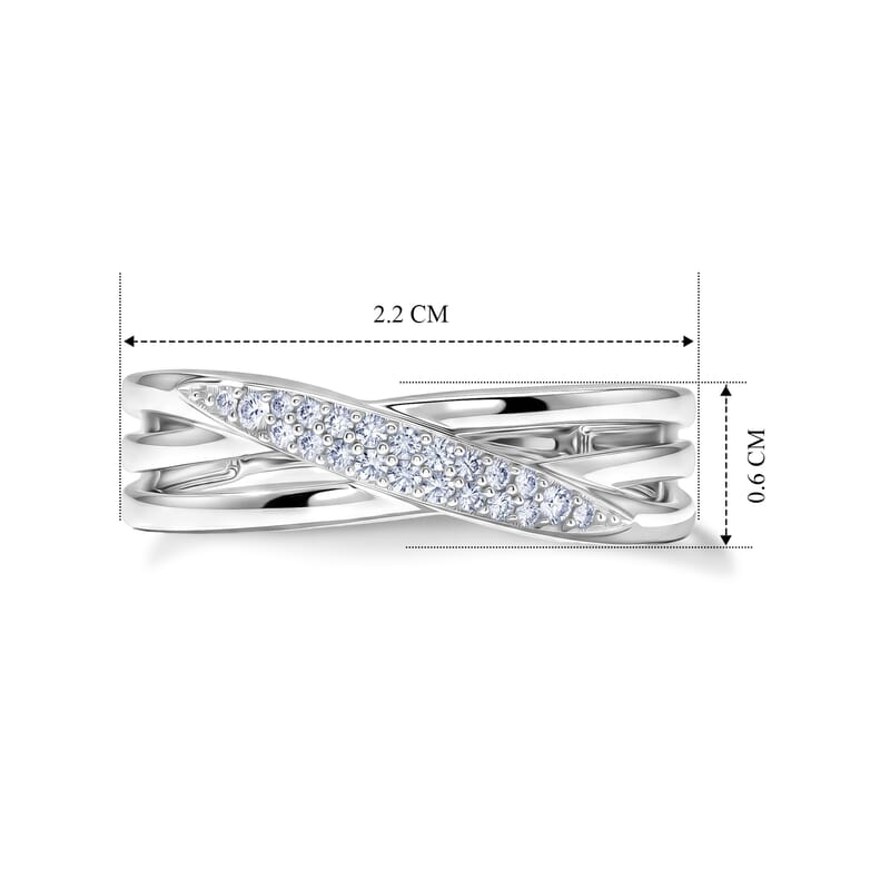 EverTrue Diamond 0.10 ctw Twisted Radiance Ring in Platinum Bond (Size 5.0)
