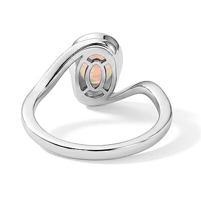 D'Joy Ethiopian Welo Opal 0.75 ctw Solitaire Ring in Rhodium Over Sterling Silver (Size 8.0)
