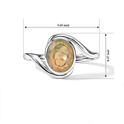 D'Joy Ethiopian Welo Opal 0.75 ctw Solitaire Ring in Rhodium Over Sterling Silver (Size 8.0)