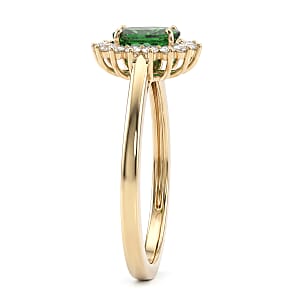 Luxoro AAA Tsavorite Garnet and I2 Diamond 1.20 ctw Regal Spark Ring in 10K Yellow Gold (Size  6.0)