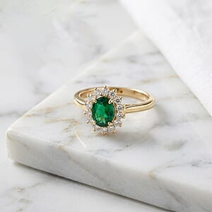 Luxoro AAA Tsavorite Garnet and I2 Diamond 1.20 ctw Regal Spark Ring in 10K Yellow Gold (Size  7.0)