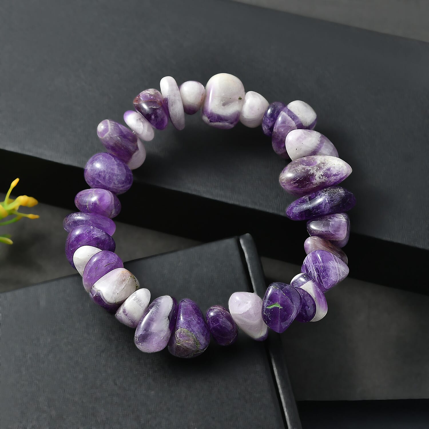 Bi-Color Amethyst 240.00 ctw Stretch Bracelet