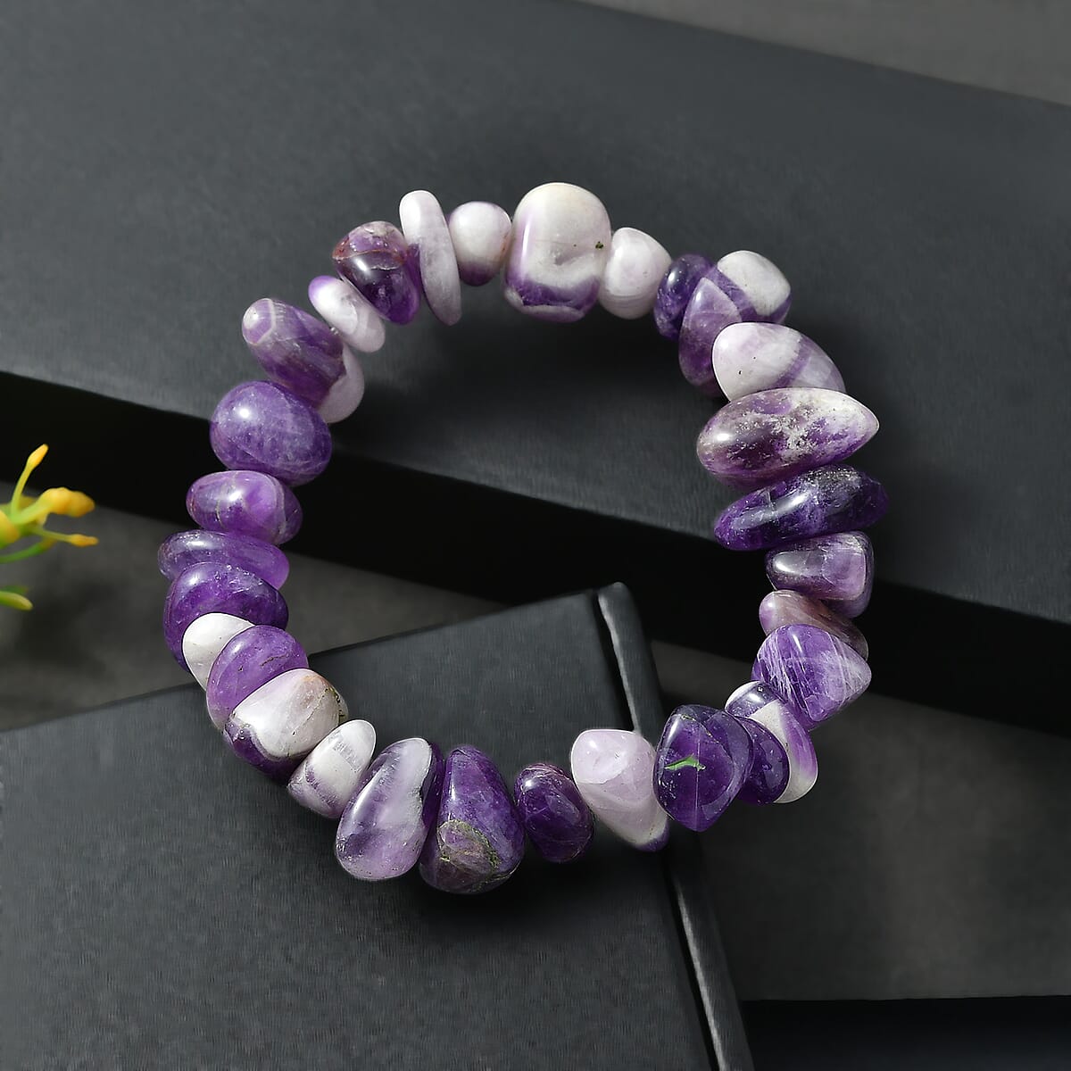 Bi-Color Amethyst 240.00 ctw Stretch Bracelet image number 1