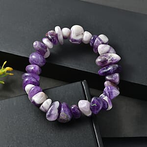Bi-Color Amethyst 240.00 ctw Stretch Bracelet