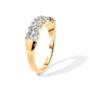 Luxuriant Lab Grown Diamond G-H SI 0.25 ctw Half Eternity Band Ring in 18K Vermeil Yellow Gold Over Sterling Silver (Size 8.5) (Del. In 10-12 Days)