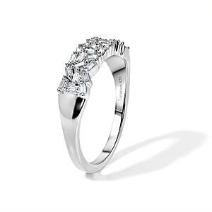 Luxuriant Lab Grown Diamond G-H SI 0.25 ctw Half Eternity Band Ring in Rhodium Over Sterling Silver (Size 5.5) (Del. In 10-12 Days)