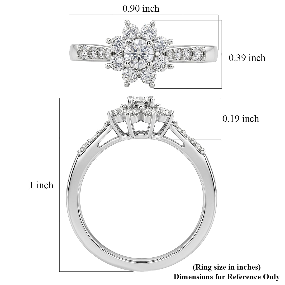 Luxuriant Lab Grown Diamond G-H SI 0.75 ctw Ring in Rhodium Over Sterling Silver (Size 10.5) (Del. In 10-12 Days) image number 5