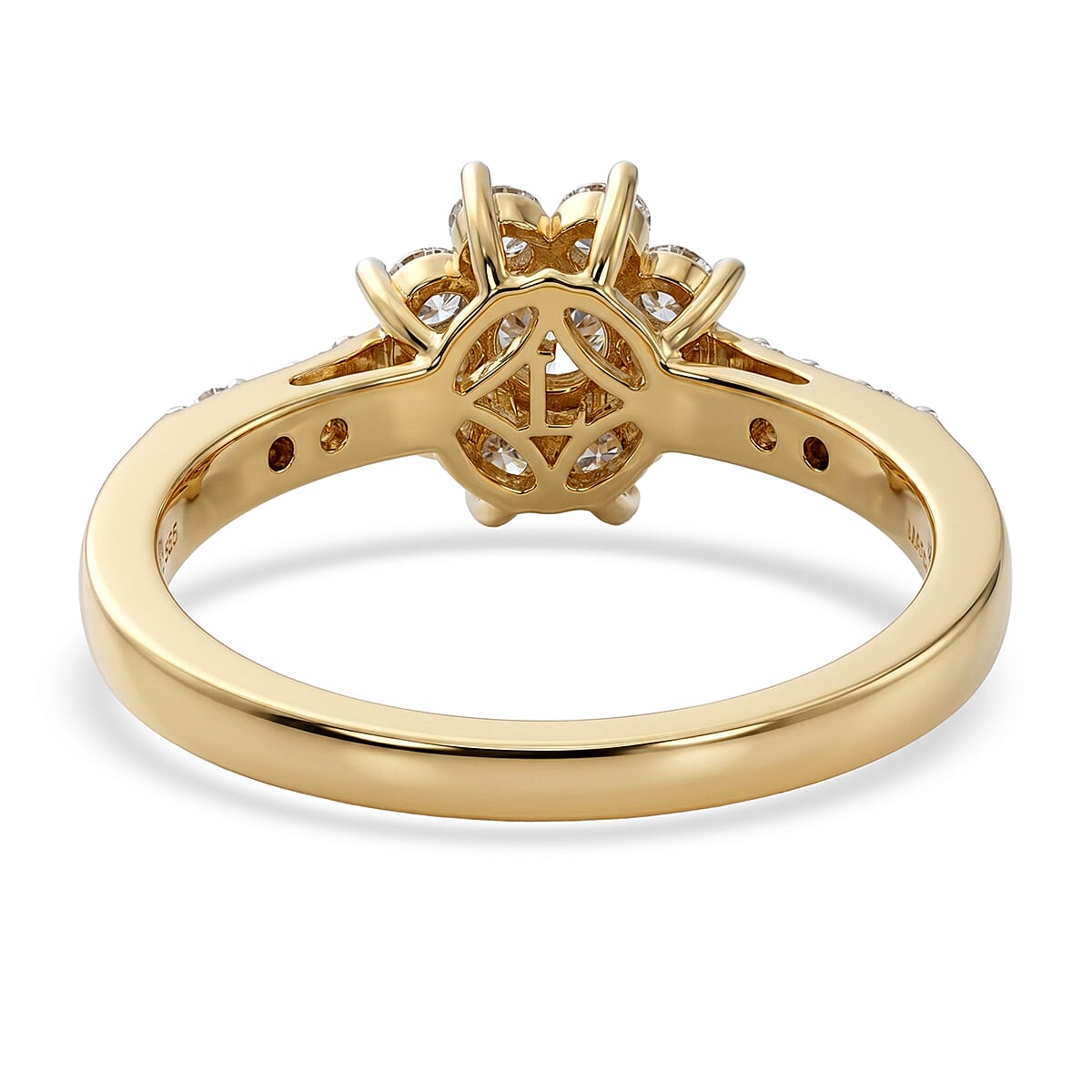 Luxuriant Lab Grown Diamond (G-H, SI) Ring in 18K Vermeil Yellow Gold Over Sterling Silver (Size 10.0) 0.75 ctw image number 4