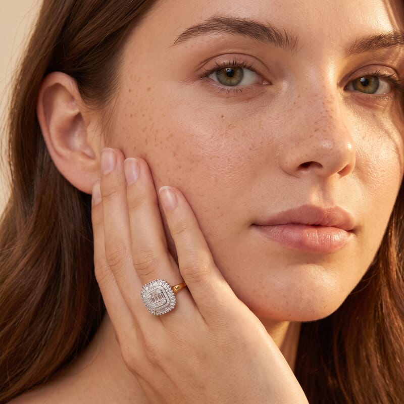 Luxuriant Lab Grown Diamond G-H SI 1.00 ctw Ring in 18K Vermeil Yellow Gold Over Sterling Silver (Size 5.0)