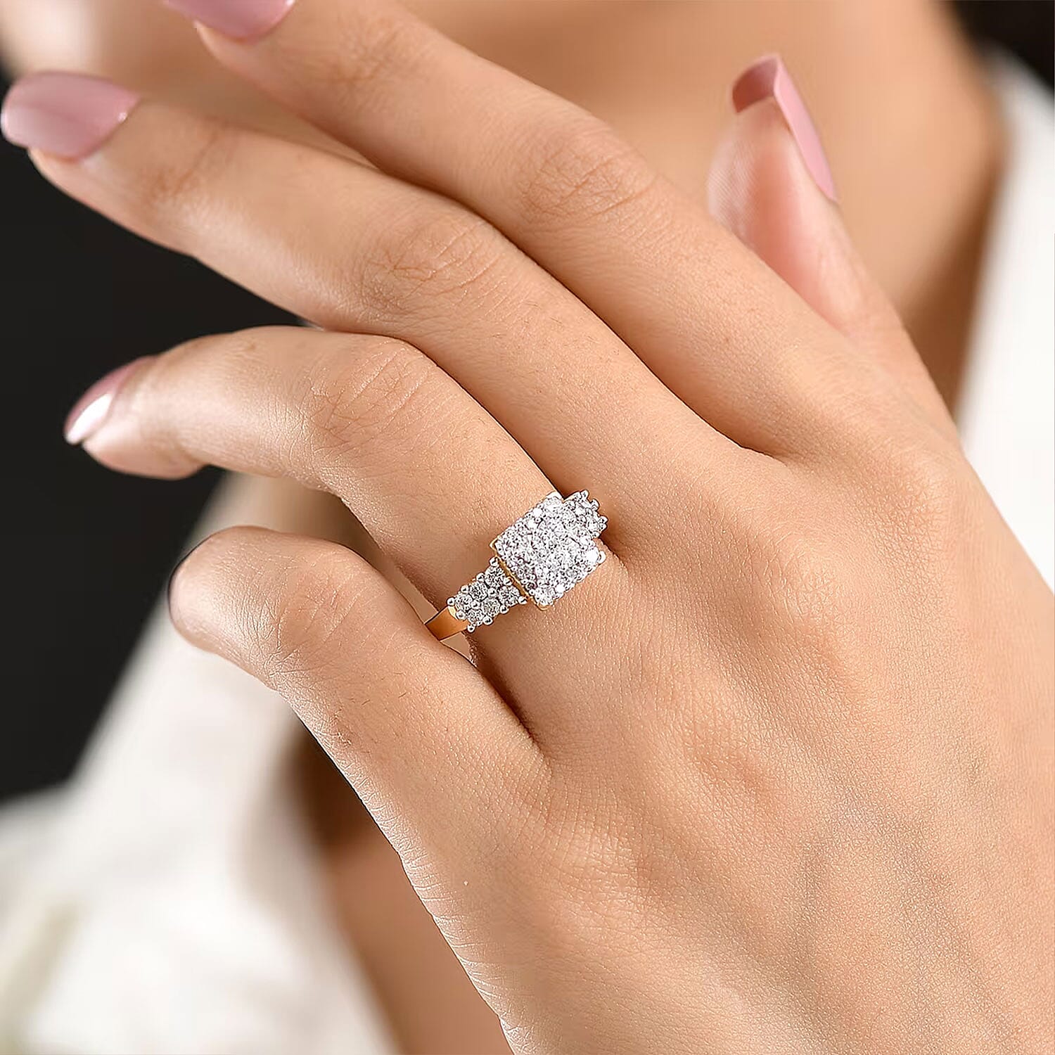 Luxuriant Lab Grown Diamond G-H SI 1.00 ctw Ring in 18K Vermeil Yellow Gold Over Sterling Silver (Size 5.0) (Del. in 10-12 Days)
