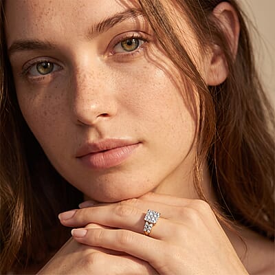 Luxuriant Lab Grown Diamond G-H SI 1.00 ctw Ring in 18K Vermeil Yellow Gold Over Sterling Silver (Size 5.0)