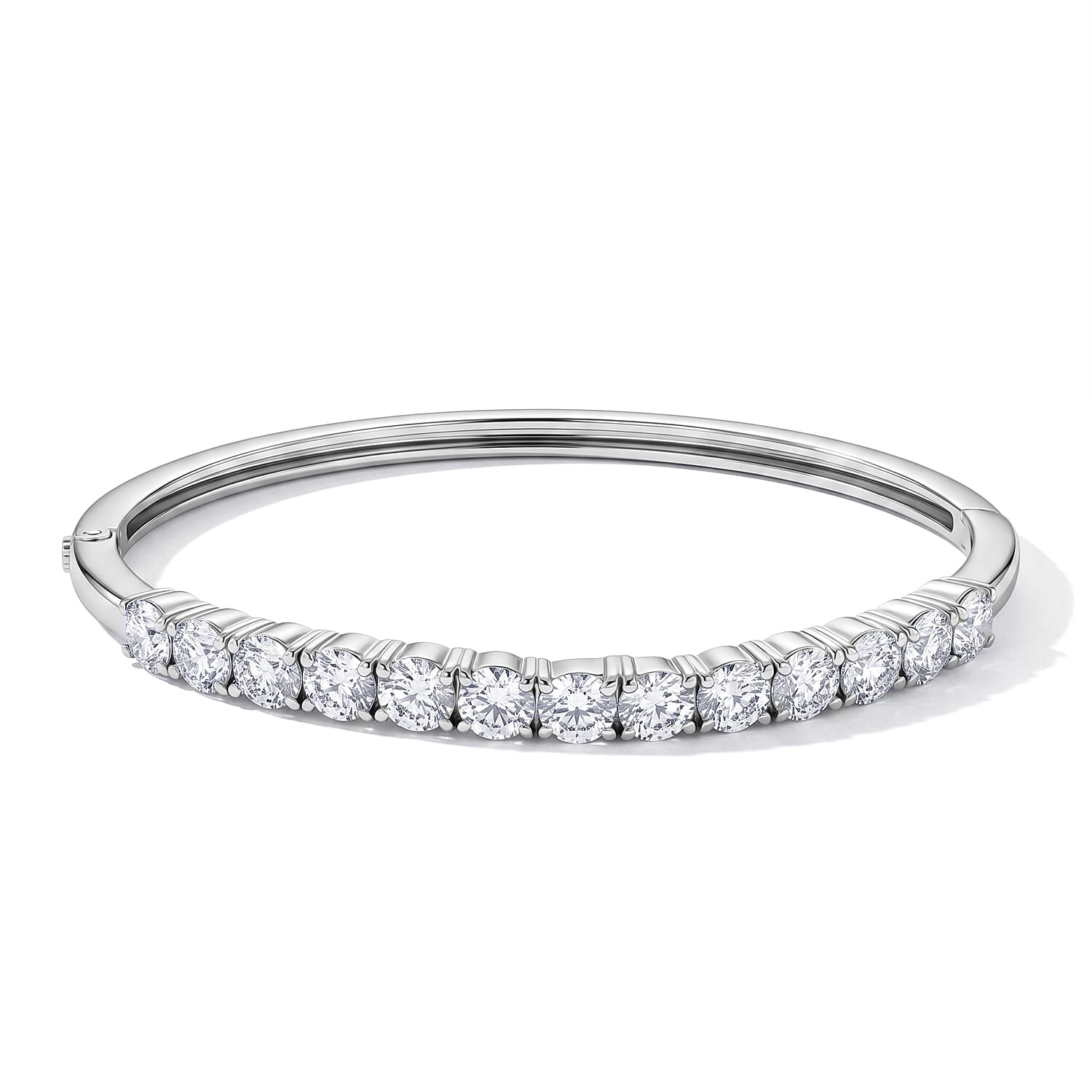 Doorbuster EverTrue Moissanite 7.25 ctw Bangle Bracelet in Stainless Steel (7.25 In)