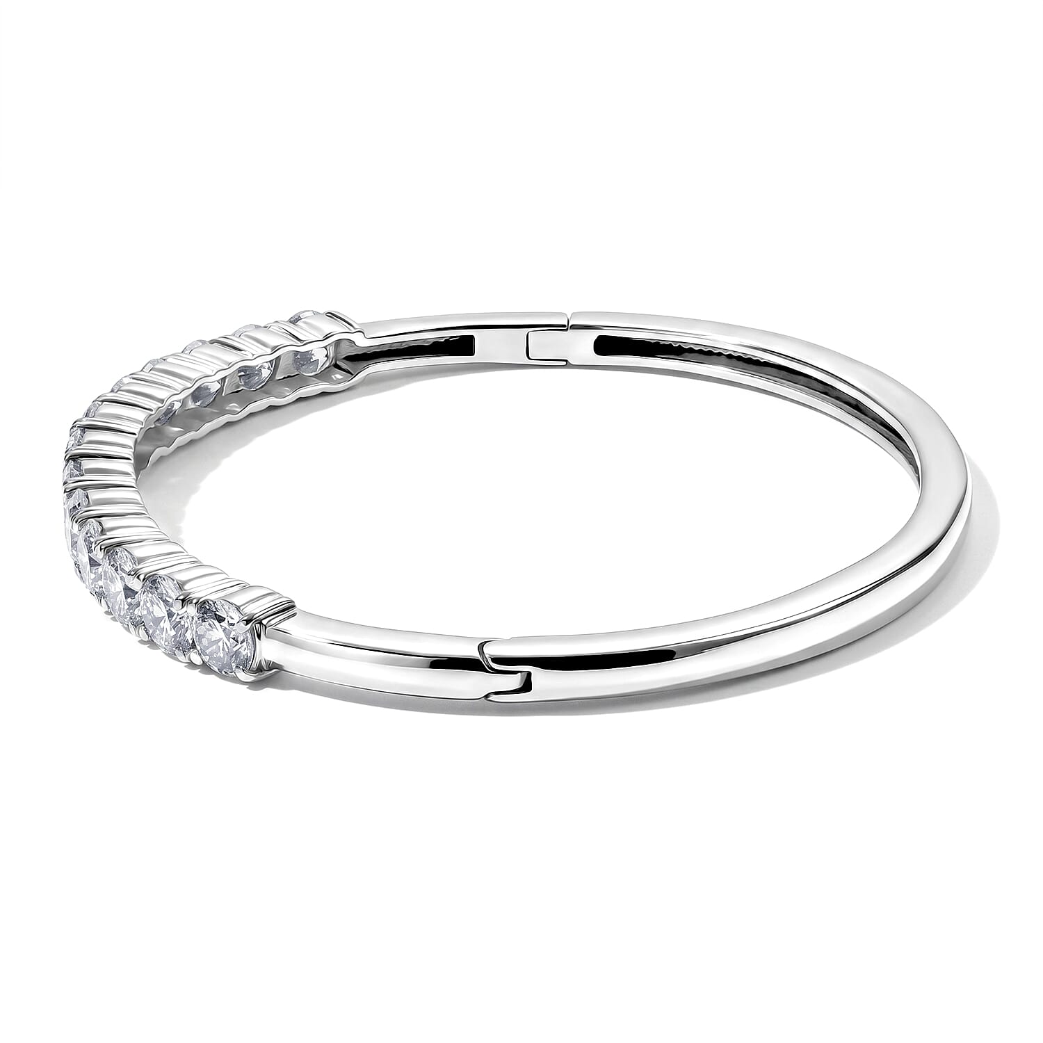 Doorbuster EverTrue Moissanite 7.25 ctw Bangle Bracelet in Stainless Steel (7.25 In)