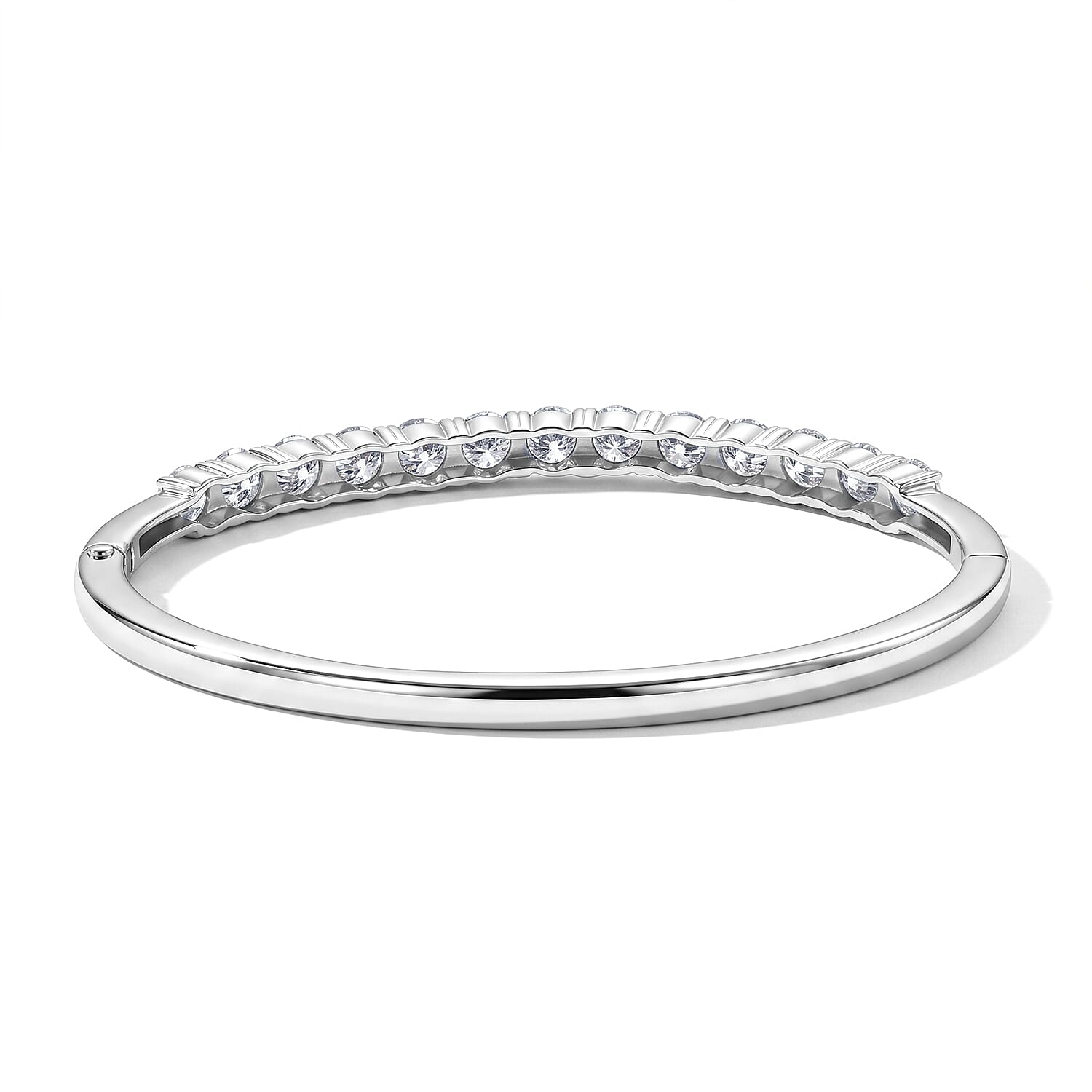 Doorbuster EverTrue Moissanite 7.25 ctw Bangle Bracelet in Stainless Steel (7.25 In)