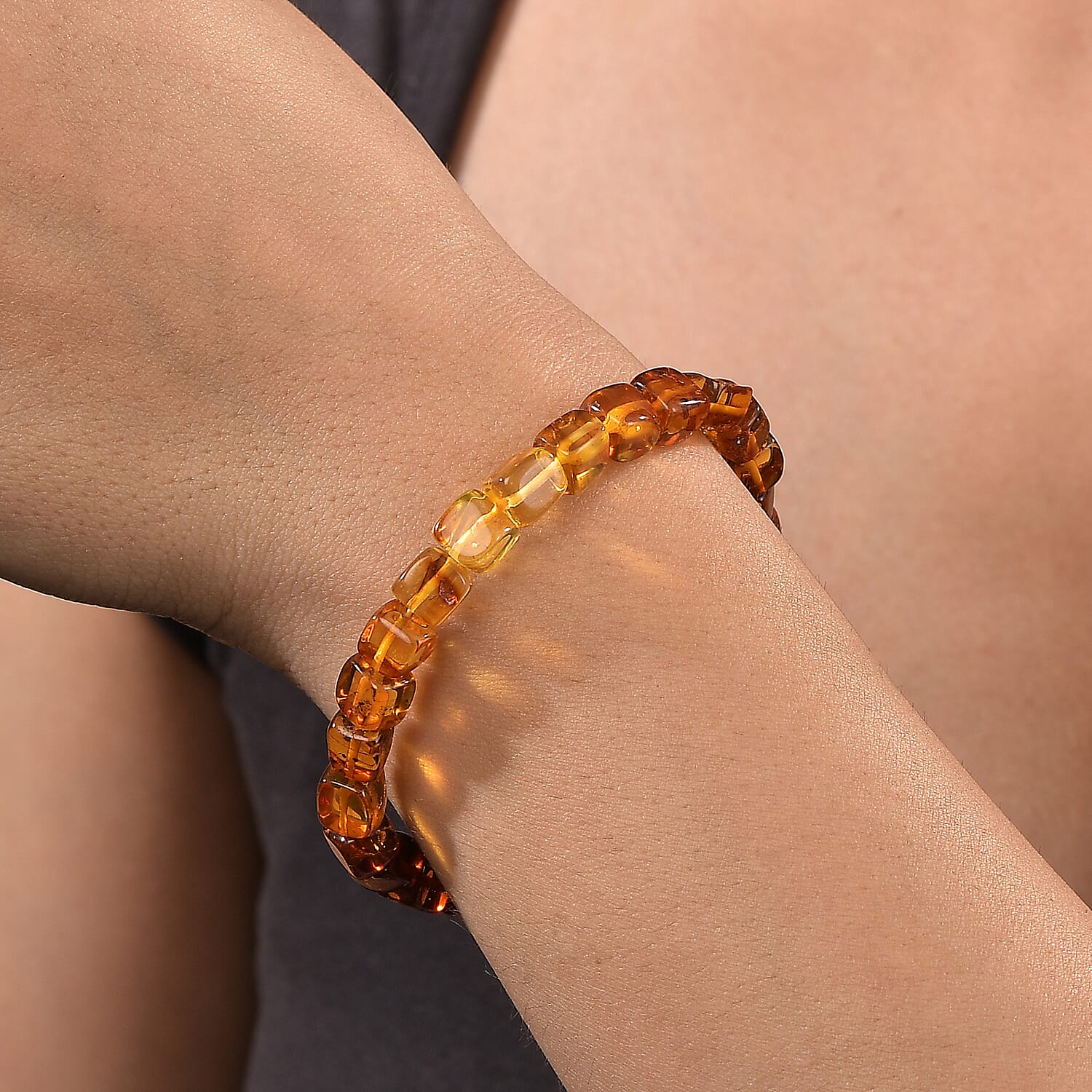 Amber Tumble Stretch Bracelet