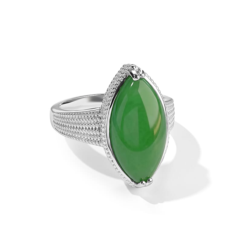EverTrue Green Jade (D) 8.50 ctw Solitaire Ring in Platinum Bond (Size 10.0)