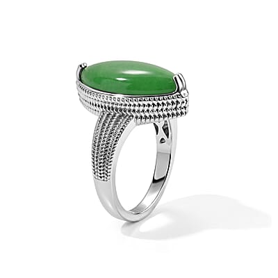 EverTrue Green Jade (D) 8.50 ctw Solitaire Ring in Platinum Bond (Size 10.0)