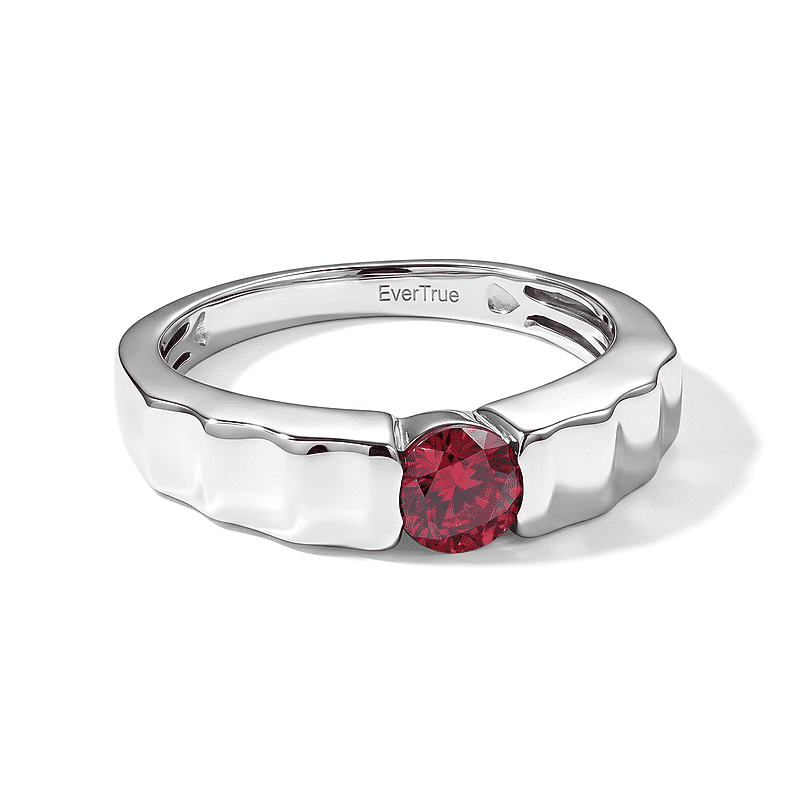 EverTrue Lab Created Ruby 0.80 ctw Ring in Platinum Bond (Size 9.0)