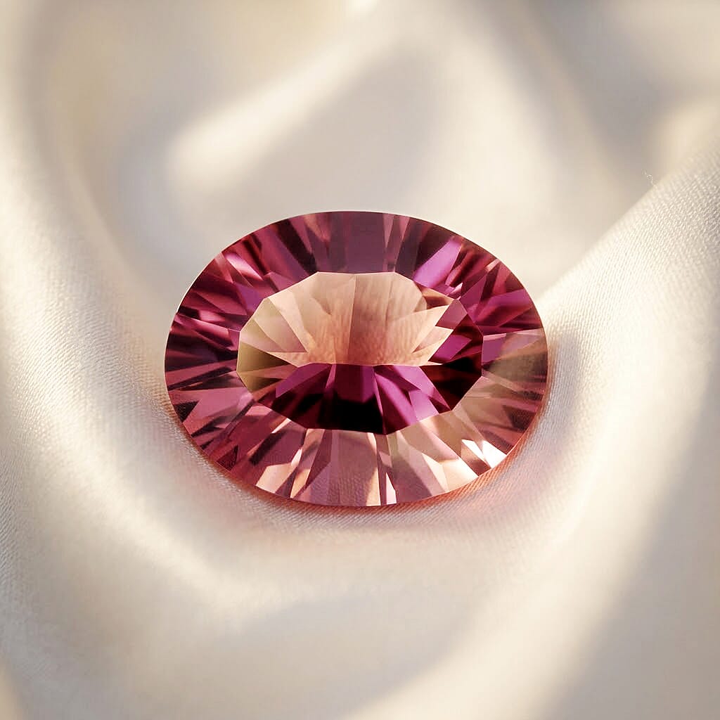 Concave Cut AAAA Tanzanian Rose Garnet (Ovl 8x6 mm) 1.30 ctw