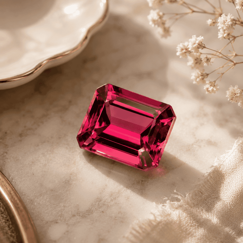 Chairman Vault Collection Certified and Appraised AAAA Ouro Fino Rubellite (Oct Free Size) 8.20 ctw