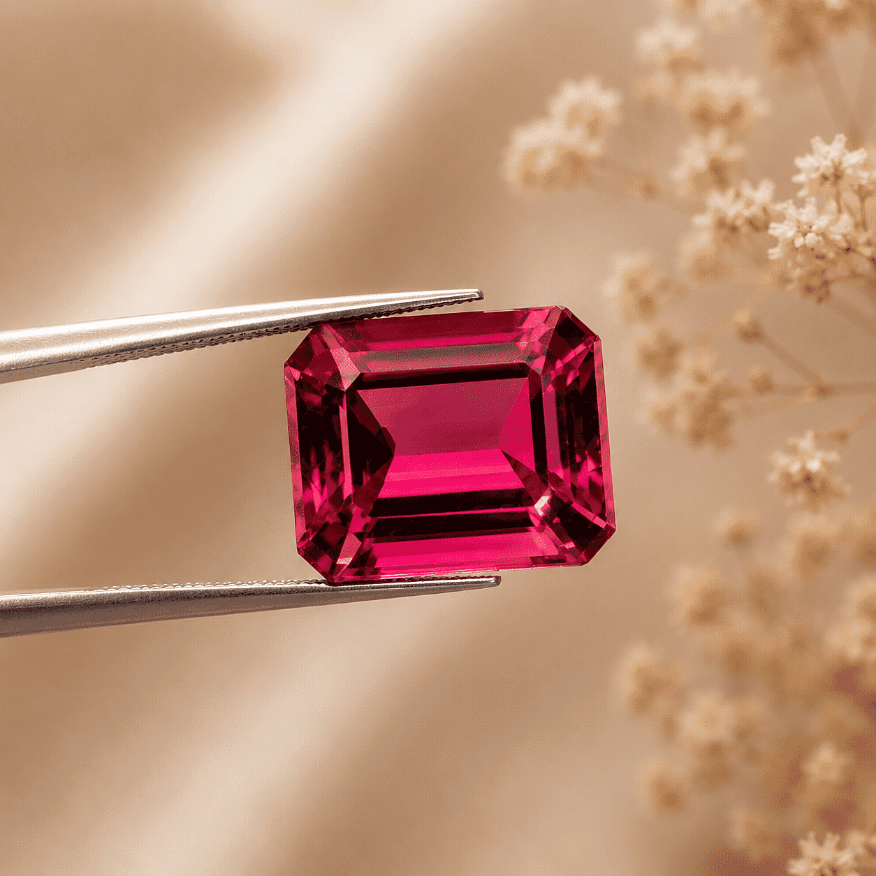 Chairman Vault Collection Certified and Appraised AAAA Ouro Fino Rubellite (Oct Free Size) 8.20 ctw