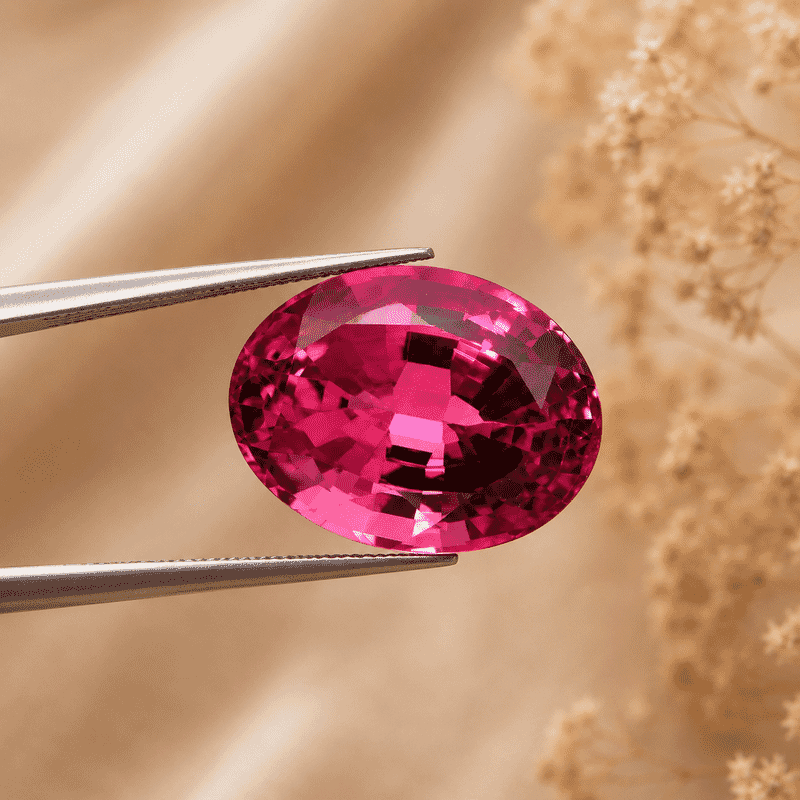 Chairman Vault Collection Certified and Appraised AAAA Ouro Fino Rubellite (Ovl Free Size) 10.66 ctw