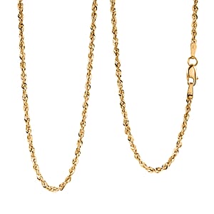 3.27mm Laser Rope Chain Necklace in 14K Yellow Gold 5.57 Grams 22 Inches 