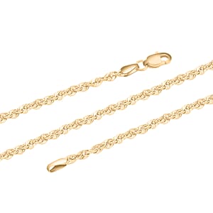 Diamond-cut Rope Chain Necklace in 10K Yellow Gold 7.54 Grams 24 Inches 