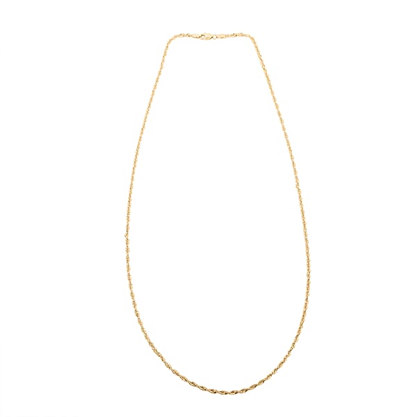 Diamond-cut Rope Chain Necklace in 10K Yellow Gold 7.54 Grams 24 Inches