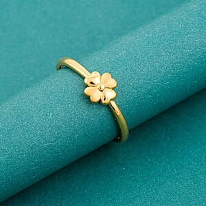 5D Four Leaf Clover Ring in 24K Yellow Gold (Size 6.5) 0.93 Grams