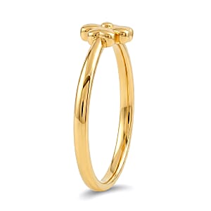 5D Four Leaf Clover Ring in 24K Yellow Gold (Size 6.5) 0.93 Grams