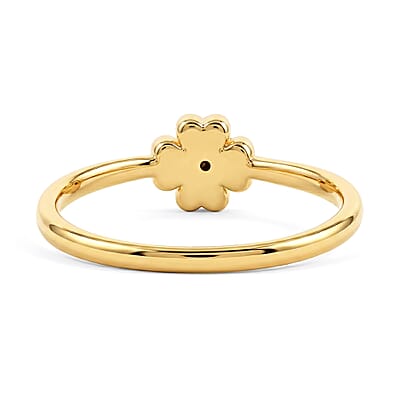 5D Four Leaf Clover Ring in 24K Yellow Gold (Size 6.5) 0.93 Grams