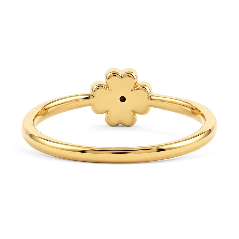 5D Four Leaf Clover Ring in 24K Yellow Gold (Size 6.5) 0.93 Grams