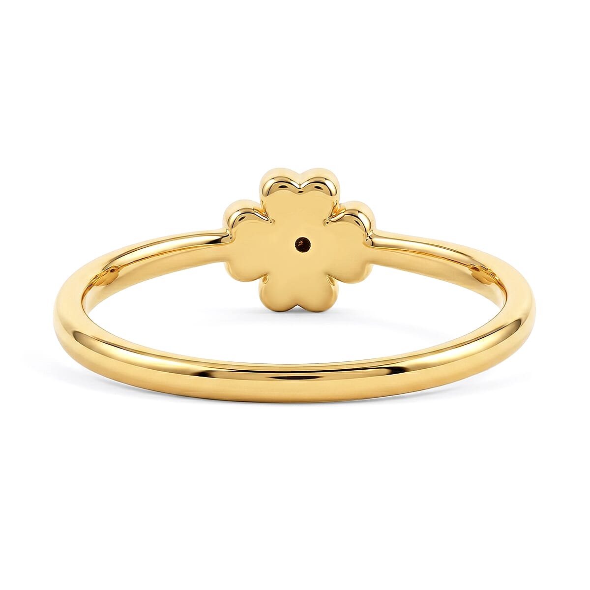 Doorbuster 5D Four Leaf Clover Ring in 24K Yellow Gold (Size 7.5) 0.93 Grams