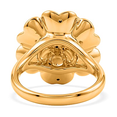 5D Flower Ring in 24K Yellow Gold (Size 6.0) 3.38 Grams