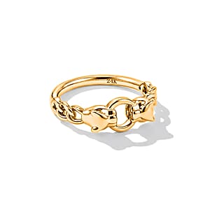 5D Chain with Jaguar Ring in 24K Yellow Gold (Size 7.0) 1 Grams