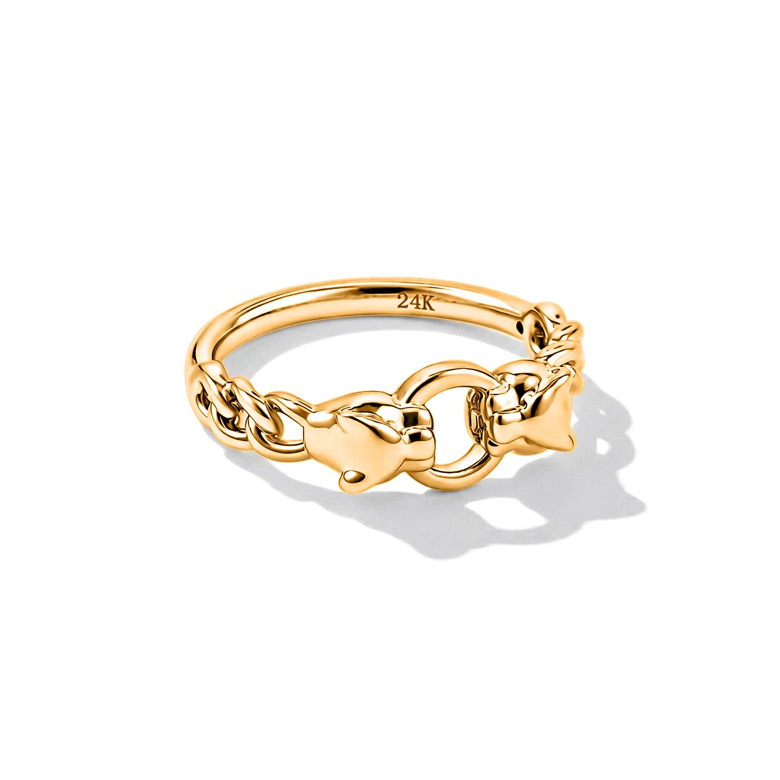 5D Chain with Jaguar Ring in 24K Yellow Gold (Size 8.0) 1 Grams