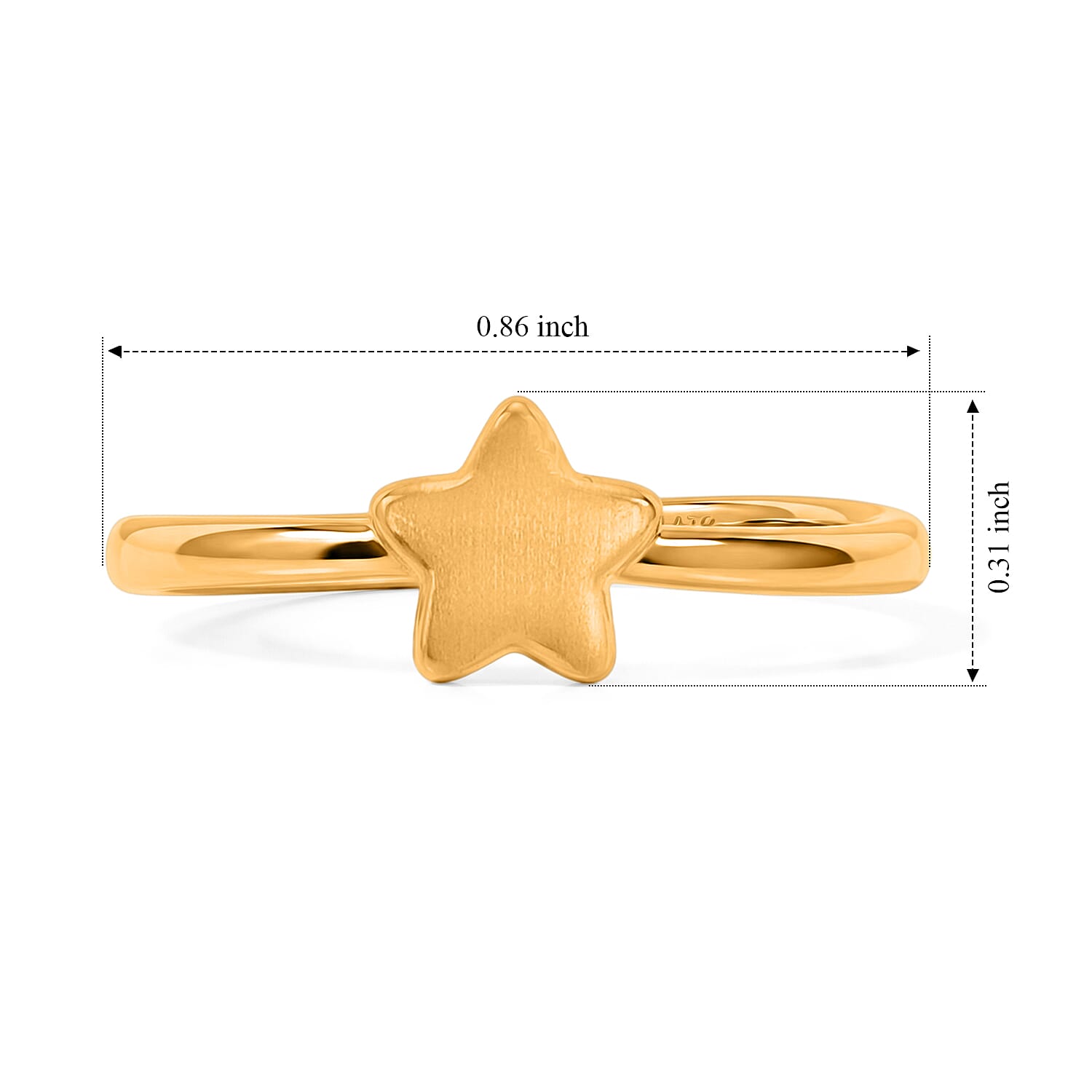 5D Star Ring in 24K Yellow Gold (Size 6.0) 0.76 Grams
