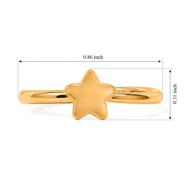 5D Star Ring in 24K Yellow Gold (Size 6.0) 0.76 Grams