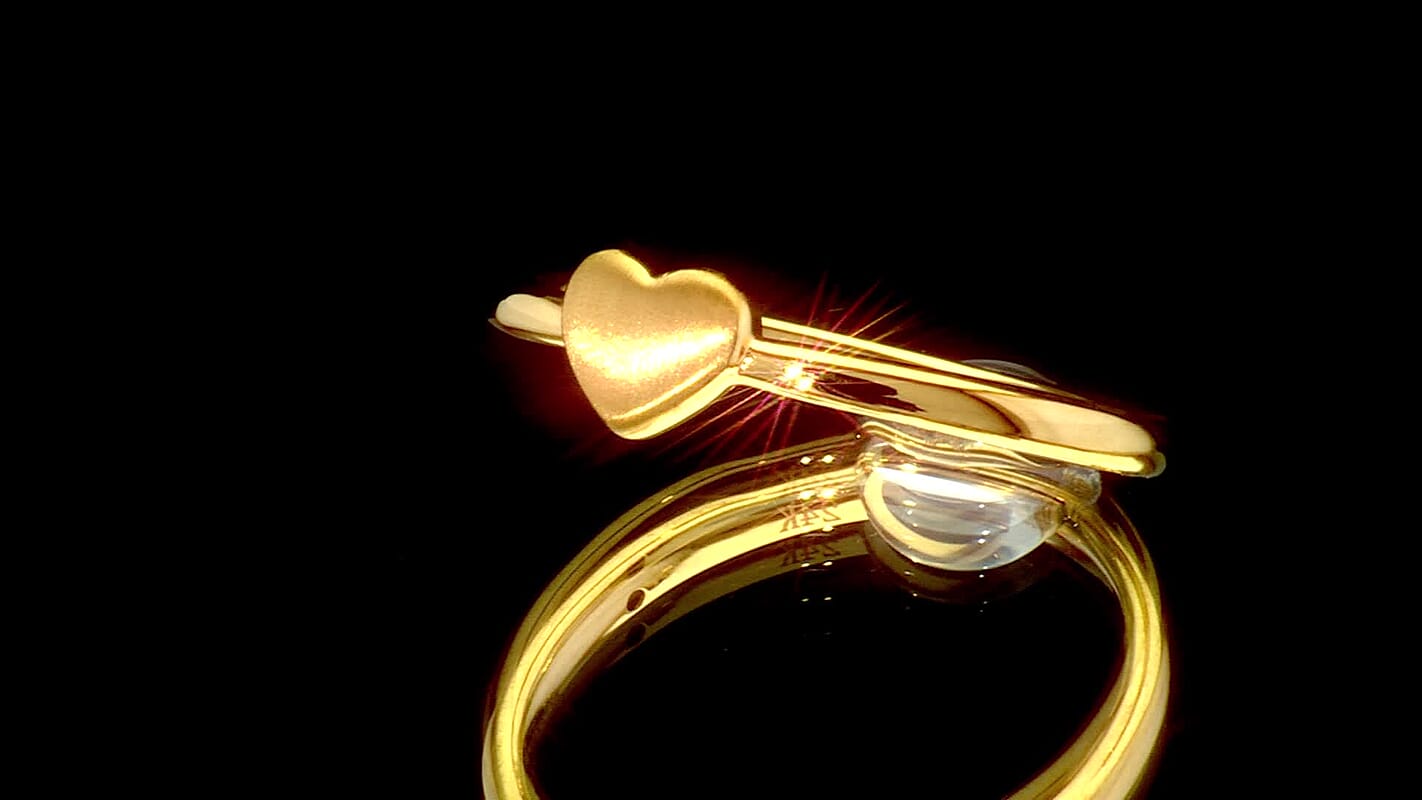 24K Yellow Gold 5D Heart Ring (Size 6.0) (0.80 g)