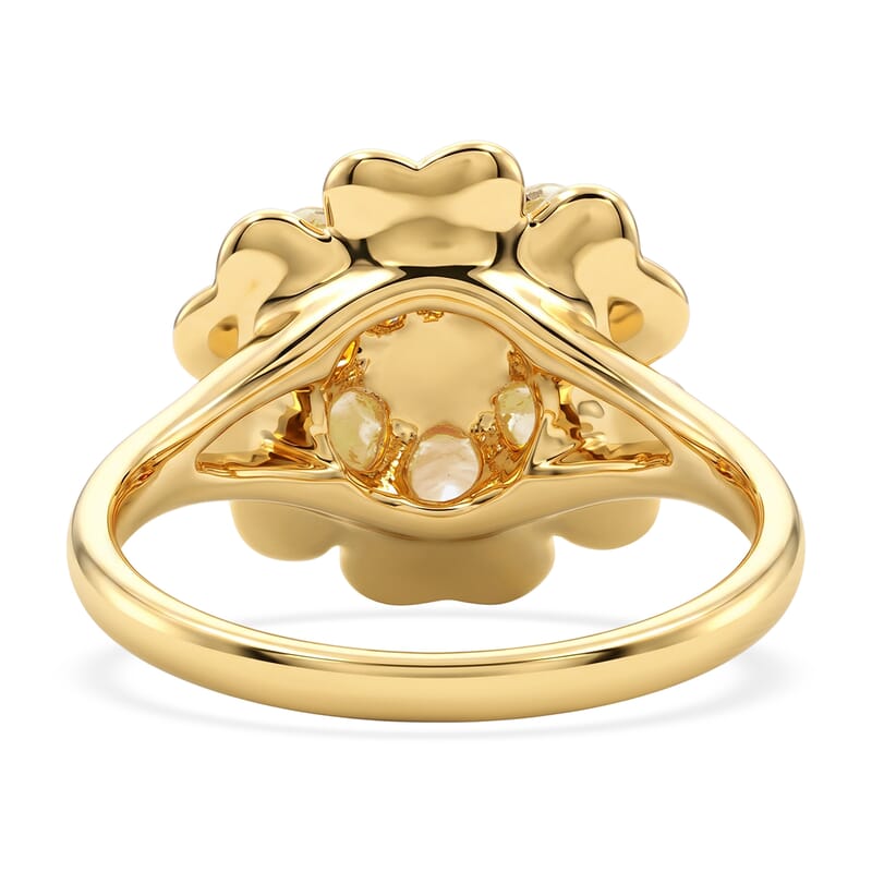 5D Flower Ring in 24K Yellow Gold (Size 7.0) 1.15 Grams