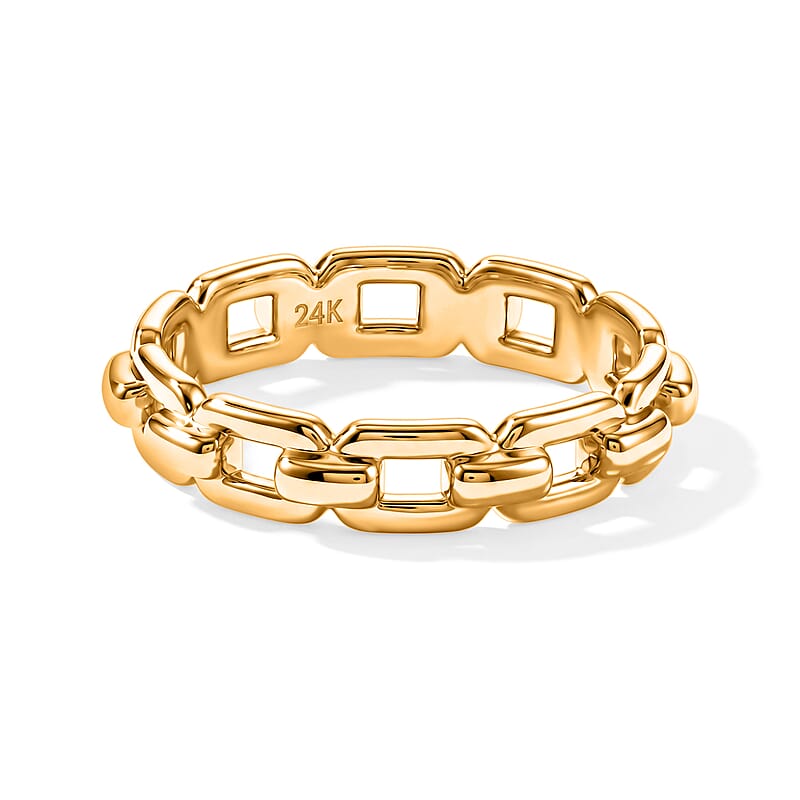 5D Chain Ring in 24K Yellow Gold (Size 6.0) 1.30 Grams