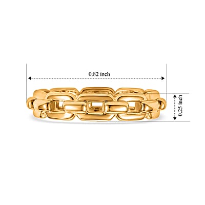 5D Chain Ring in 24K Yellow Gold (Size 6.0) 1.30 Grams