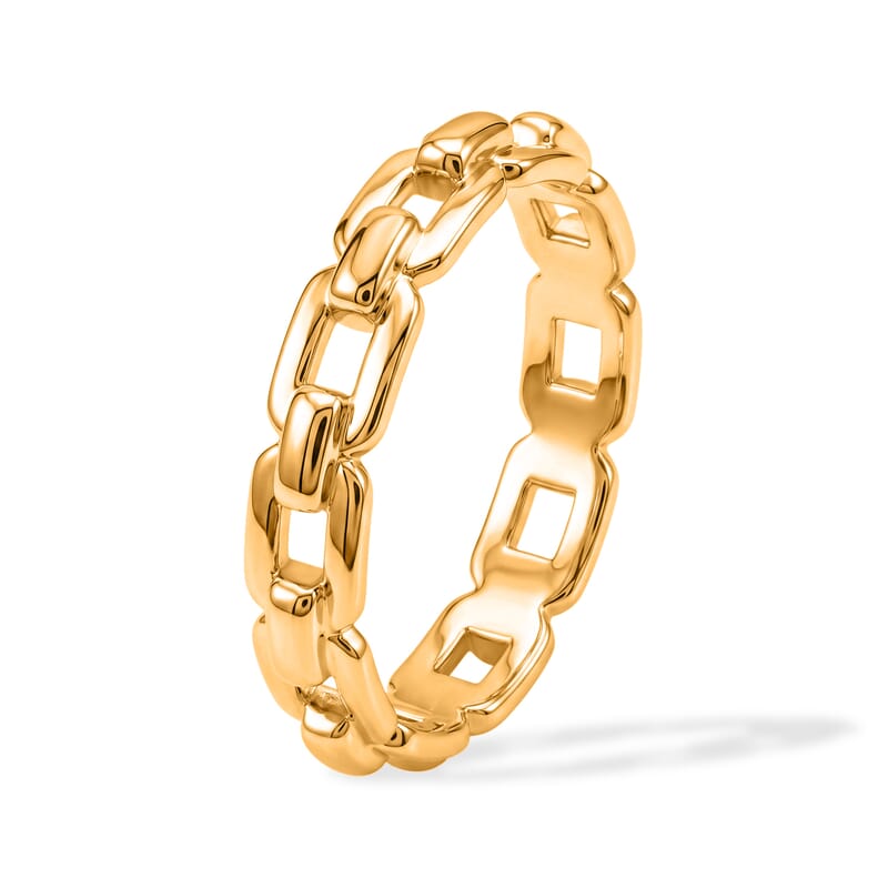 5D Chain Ring in 24K Yellow Gold (Size 7.0) 1.30 Grams