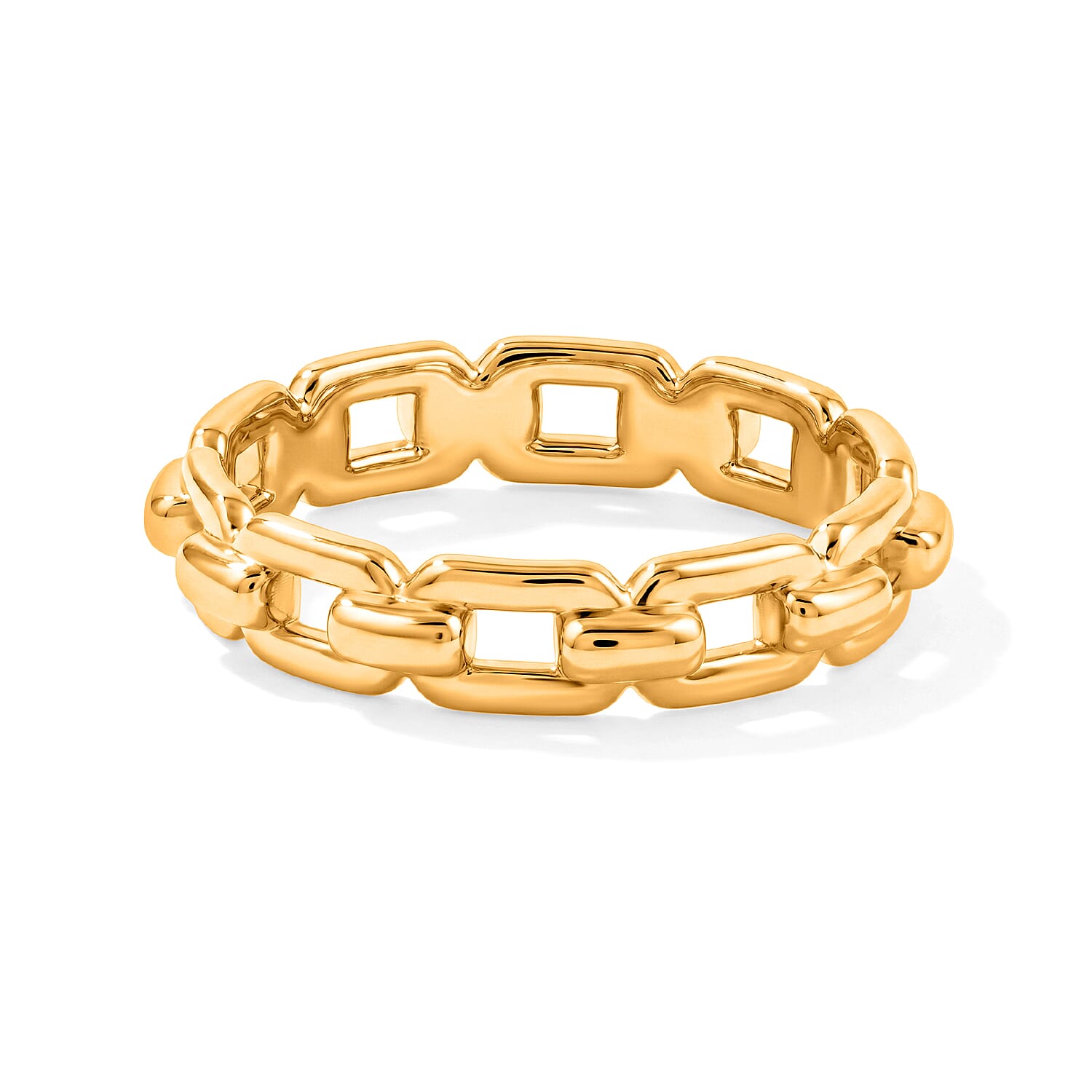 5D Chain Ring in 24K Yellow Gold (Size 7.0) 1.30 Grams