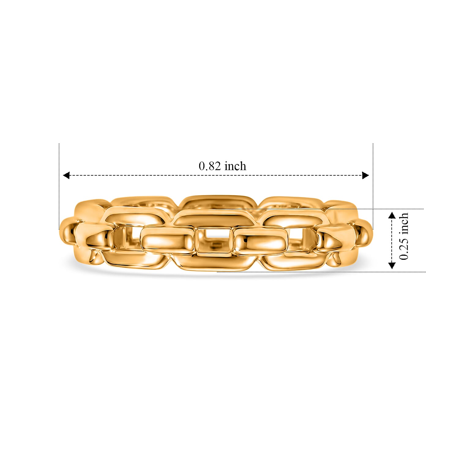 5D Chain Ring in 24K Yellow Gold (Size 7.0) 1.30 Grams
