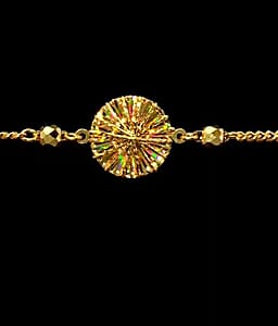 Rainbow Shimmer Chain Bracelet in 24K Yellow Gold (7.25 In) 4 Grams