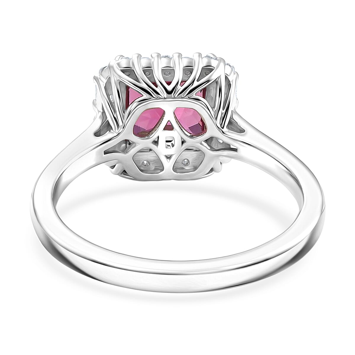D'Joy Premium Usambara Color Change Garnet and Moissanite 2.24 ctw Ring in Rhodium Over Sterling Silver (Size 6.0)