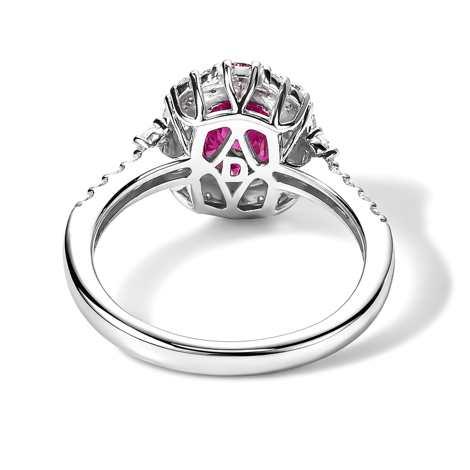 D'Joy Premium Usambara Color Change Garnet, Moissanite Ring in Rhodium Over Sterling Silver (Size 5.5) 2.40 ctw
