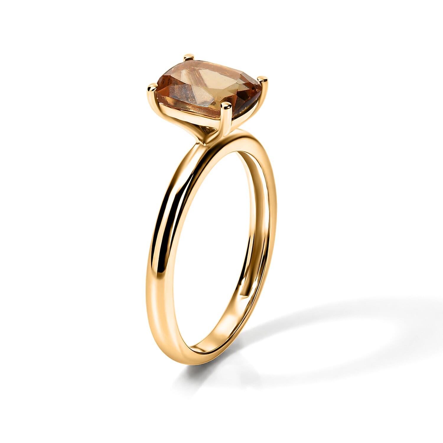 D'Joy Autumn Alexite 1.50 ctw Ring in 18K Vermeil Yellow Gold Over Sterling Silver (Size 10.0)